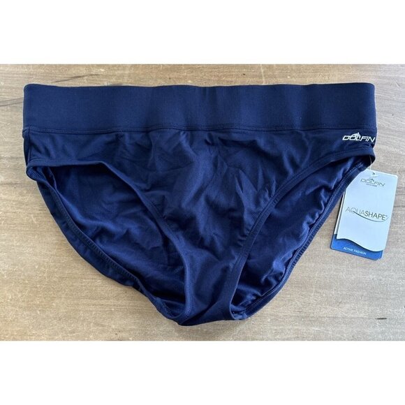 Dolfin Other - Dolfin Womens AQUASHAPE Swim Brief Swimsuit Bottom Solid Navy Blue Size Large L